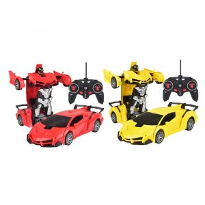 Lot de 2 voitures robots transformables t&eacute;l&eacute;command&eacute;es pour enfants - Transformation par simple pression d'un bouton, &agrave; partir de 3 ans - Neuf