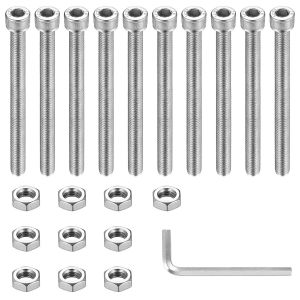CHECARZHN--NO1-10 Pcs Vis M8 Boulons Et Écrous, Vis À Tête Cylindrique À Six Pans Creux, Vis Et Écrous, Vis À Six Pans Creux, Boulons À Tête Hexagonale, Vis À Métaux En Acier Inoxydable (M8X100Mm) - Neuf