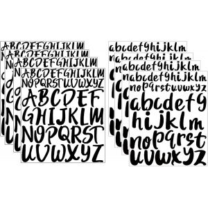 8 Feuilles Lettres Adhésives, 2,5cm 5cm Lettres Autocollantes, Alphabet En Vinyle Stickers, Lettres Adhésives Scrapbooking Pour Affiches Boîtes Aux Lettres Fenêtres Voiture, Noir - Neuf