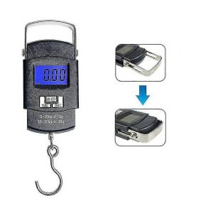Balance &agrave; bagages num&eacute;rique,&eacute;chelle de poisson num&eacute;rique &eacute;lectronique de 55 kg Balance &agrave; main avec crochet &agrave; poisson pour les vacances de voyage,la vie de famille (noir) - Neuf