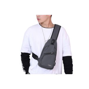 Sac &agrave; dos bandouli&egrave;re homme - Gris - Neuf