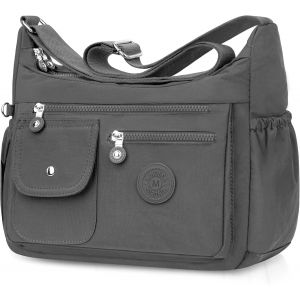 RFCBC-Sac Bandoulière Femme Nylon Sacs a Main Femmes Grand Impermeable Sacoche Multipoches Loisir Sacoches Messenger avec Bandoulière Réglable Besace pour Shopping, Travail, Voyage - Neuf