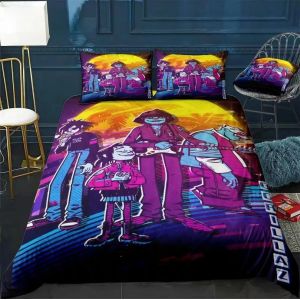 Parure De Lit Hip-Hogorillaz, Housse De Couette Pour Lit Double, Motif Groupe De Musique Gorillaz, Housse De Couette Pour Lit Double, Motif Dessin Anime, Pour Enfants, Pour La Maison - Neuf