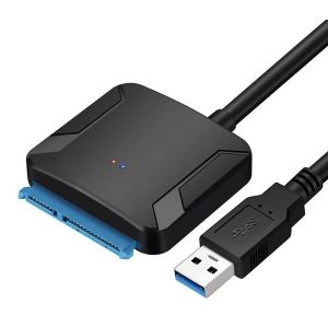 C&acirc;ble USB vers SATA pour transfert de donn&eacute;es sur disque dur/SSD 2,5/3,5 pouces - Neuf