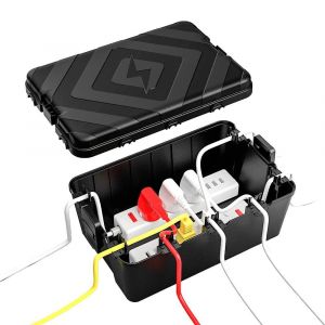 Bo&icirc;te &eacute;lectrique d'ext&eacute;rieur &eacute;tanche IP54,prot&egrave;ge les prises,prises,minuterie,multiprises,&eacute;clairage de No&euml;l (noir,M : 26 x 15 x 9 cm) - Neuf