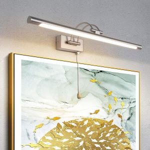 Subzonal-Led 12w Ip44 Miroir Applique Murale &Eacute;clairage De Salle De Bain Nickel Int&eacute;rieur &Eacute;clairage Avec Interrupteur 60cm 3000k Appliques Pour Tableaux Et Vitrines Bras R&eacute;glable Lampes De Lecture - Neuf