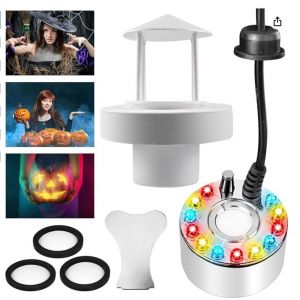 Mini brumisateur, brumisateur ultrasonique &agrave; 12 LED, brumisateur, atomiseur en m&eacute;tal, machine &agrave; brumiser, n&eacute;buliseur pour plantes d'eau douce, fontaines, bassins, rocailles, &eacute;viers, Halloween - Neuf