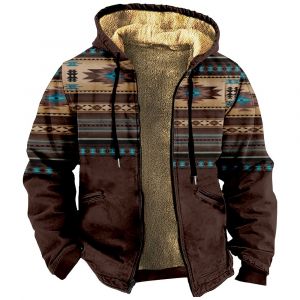 Sweat-Shirt À Manches Longues Pour Hommes Et Femmes,Sweats À Capuche Zippés,Manteau Décontracté,Veste Rétro,Vêtements D'hiver,Tribu Aztèque - Neuf