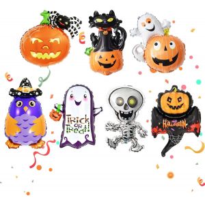 Ballon Halloween En Aluminium Grands Ballons De Halloween D&eacute;coration Ballon Helium D'Halloween Araign&eacute;e Citrouille Fant&ocirc;me 7Pc - Neuf