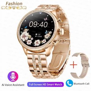 Mode Luxe Or Femmes Montres Intelligentes Cadeau De Saint Valentin Diamant Bracelet Bluetooth Appel Notification Rappel Smartwatch Dames.Golden B012. - Neuf