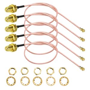 VornixorSarlshop-5pc Cable SMA Femelle Vers IPX U.FL 15cm RG178 Faible Perte Adaptateur Coaxial RF Pour Mini PCI Bluetooth GPS Antenne 4G WiFi Carte PCI Connecteur SMA Pour R&eacute;seau Et Vid&eacute;o Sans Fil - Neuf