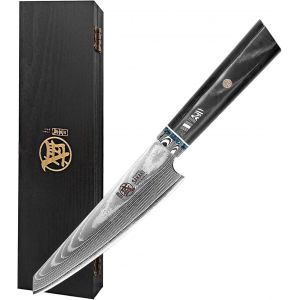 Mevronisshop-12 Cm Couteau &Agrave; &Eacute;plucher Japonais Professionnel, Couteau &Agrave; Fruits Damass&eacute; Forg&eacute; &Agrave; La Main, Hap40 Couteau De Cuisine En Poudre D'acier (Boutique Bo&icirc;te En Bois) - Neuf