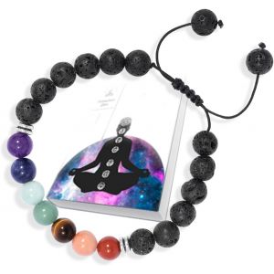 Eryi-Bracelet Shamballa Pierres Naturelles Ajustable | Ebook Offert | Fait Main | Bijoux Femme Homme | Bracelet Pierre Naturelle 7 Chakras | Toutes Les Pierres De Nos Bracelets Sont Naturelles - Neuf