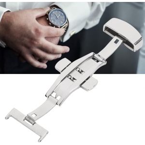 Eryi-Boucle De Fermoir De Montre En Acier Inoxydable, Accessoire De Remplacement De Fermoir De Boucle De Montre À Boucle Déployante Argent 18 Mm 20 Mm 22 Mm Pour Votre Choix(20mm) - Neuf