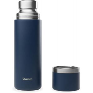 Letnerny-Thermo Isotherme Bleu Marine 750ml - Thermos Avec Gobelet Inox Recyclé - 24h Froid Et 12h Chaud - Etanche, Sans Bpa & Idéale Pour Café Et Thé - Neuf