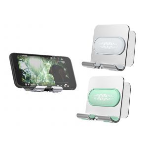 Support mural pour t&eacute;l&eacute;phone - Support r&eacute;glable pour une utilisation mains libres - Gris vert - Neuf