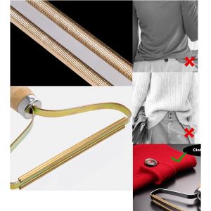 Brosse Anti-Peluches Portable Pour Poils D'Animaux Domestiques - Rasoir R&eacute;utilisable Pour Tapis, Canap&eacute;s En Tissu, Lits, Meubles, Poils De Chat Et Chien - Rasoir Professionnel En Bois - Neuf