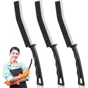 Brosse De Nettoyage Des Interstices 3 Pi&egrave;ces, Brosse Nettoyage Salle De Bainbrosse Joint Carrelag, Brosse De Nettoyage &Agrave; Poils Durs Pour Rainure Fenetre, Salle De Bain, Toilettes, Cuisine - Neuf