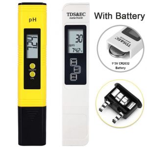 Testeur d'eau num&eacute;rique TDS,haute pr&eacute;cision,0-14 PH,0-9990ppm,TDS et EC LCD,puret&eacute; de l'eau,filtre d'aquarium PPM - Type pH TDS white Battery - Neuf