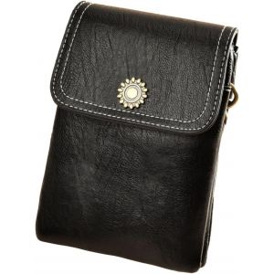 RFCBC-Sac à bandoulière pour téléphone portable, sac en cuir PU pour téléphone portable avec porte-monnaie à fermeture éclair, sac à bandoulière rétro cross-body à compartiments multiples - Neuf