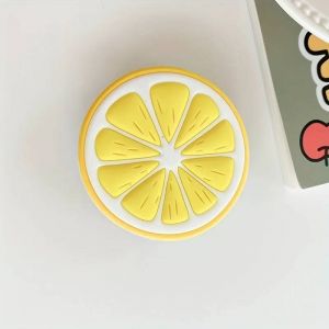 Support De T&eacute;l&eacute;phone &Agrave; Poign&eacute;e Pliable,Fruits Fraises,Pour Iphone 17 16,Samsung,Prise Tok,Support De Doigt De Poche,Support Griptok.Round Yellow Lemon. - Neuf