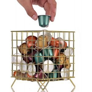 Panier À Capsules De Café(Doré), Rangement Capsule Vertuo,Rangement Capsule ,Accessoires De Café Parfaits Grande Capacité - Neuf