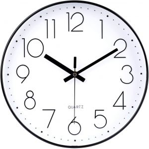 ChenQuanSarl-Horloge Murale Silencieuse Et Sans Tic-Tac,Horloge Murale Mute Silencieuse Pendule Murale Pour La Chambre Cuisine Salon (Noir) - Neuf
