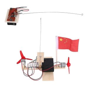 Assemblé Wind Turbine Modèle Bateau Bateau Télécommande En Bois DIY Science Jouets Éducatifs Cadeau Créer - Neuf