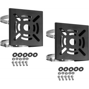 SUBZONAL-2PACK Support Pole Vertical Universel pour Camera s&eacute;curit&eacute;,Support d'Angle Montage Metal Solide avec 2 Boucles, adapt&eacute; aux Cameras vid&eacute;osurveillance Appliques murales(2pack Noir Petite Taill - Neuf