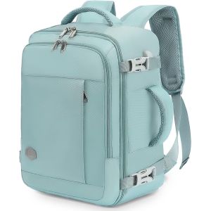 TIANYI-Bagage Cabine 40x20x25 Pour Ryanair Sac &agrave; Dos Voyage Cabine Avion Bagage &agrave; Main Femme Homme 20L Sous Siege Bagage Sac De Voyage Pour Ordinateur Portable 14 Pouces Bleu clair - Neuf