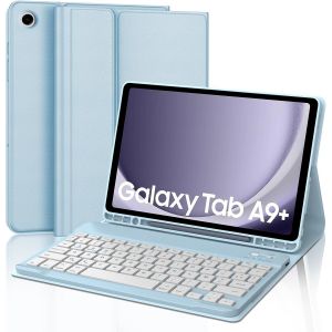 Clavier Samsung Tab A9 Plus 11"" 2023, AZERTY Fran&ccedil;ais &Eacute;tui Clavier Magn&eacute;tique Bluetooth sans Fil Etui Housse pour Samsung Tab A9 Plus (SM-X210/X216/X218), Violet Lavande - Neuf