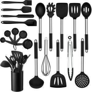 Mevronisshop-Lot De 20 Ustensiles De Cuisine (Noir, 20) - Neuf