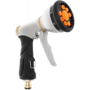 Checarzhn--No1-Douchette De Jardin Avec 9 Jets Et Débit D'eau Réglable - Pistolet D'arro À Une Main - Pistolet D'arro Haute Pression Pour Arroser La Pelouse, Laver La Voiture, Le Bain Des Animaux De - Neuf