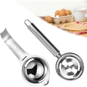 2 Pièces Separateur Oeuf Jaun Et Blanc,Séparateur De Jaune D'oeuf,Séparateur De Blanc D'?uf,Séparateur D'oeufs Blancs Et Jaune,Séparateur D'oeuf En Acier Inoxydable Pour Cuisine (Argent) - Neuf