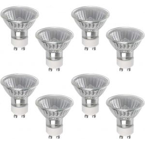 Ampoule Halog&egrave;ne Gu10 50 W, Lot De 8 Spots Halog&egrave;nes Gu10, 220 V, Blanc Chaud 2800 K, Ampoule Halog&egrave;ne Gu10 &Agrave; Intensit&eacute; Variable - Neuf