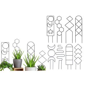 Lot de 8 tuteurs m&eacute;talliques pour plantes grimpantes d'int&eacute;rieur. - Neuf