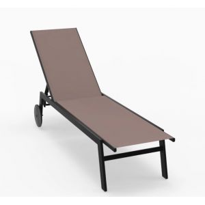 Lot De 2 Chaises Longues De Patio 190-150,5 X 59 X 33,5-99 Cm Confort R&eacute;glable Design Moderne En M&eacute;tal Caf&eacute; Helloshop26 20_0017499 - Neuf