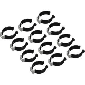 Kaleidoscope-T12 U Clips Support Console Pour Led Lumière Ampoule Montage Console Support Inox Acier Fluorescent Tube Support Tuyau Pinces, Noir Paquet De 12[Q1972] - Neuf