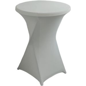 SJZG-Stretch Nappe Housse Lavable Nappe Mange Debout Ronde Protection Pour Bar Table De Banquet De Mariage Table Cocktail Haute De Bistro (Gris Clair, &Oslash; 60-65 Cm) - Neuf