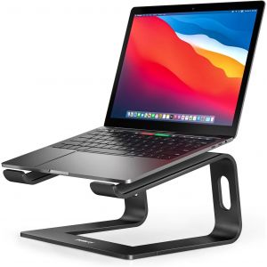 Ergonomic Laptop Stand for Laptops, Aluminium, Compatible with MacBook Air Pro, Dell XPS, HP, Lenovo and Other Brands with Screen Sizes 10 to 15.6 Inches - Neuf