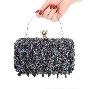 Femmes Mariage Embrayage Strass Bling Sequin Sac de soir&eacute;e Vintage Cristal Perl&eacute; Cocktail Party Sac &agrave; main - Neuf