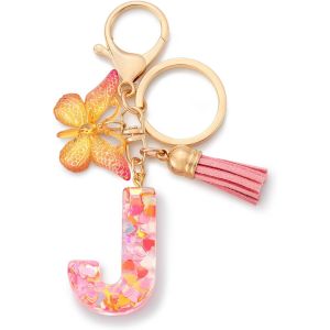 KAL-Porte-Clés Avec Initiales Pour Filles Et Femmes, Rose, Mignon Papillon En Forme De C?ur, Pour Sac À Dos, Cartable - Neuf