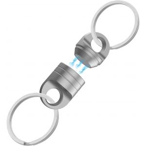 KAL-Porte Clés Magnétique À Dégagement Rapide En Titane, Forte Aspiration Magnétique En Alliage De Titane Mousqueton Porte Clé, Porte Clés Facile À Transporter, Adapté Aux Mousquetons - Neuf