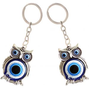 Kal-Porte-Cl&eacute;s ?il Turc,2 Pi&egrave;ces Turc Bleu Porte-Cl&eacute;s Amulette Mauvais ?il Breloques Pendentifs Bleu Hibou Porte-Cl&eacute;s Porte-Cl&eacute;s Bonne Chance,Cadeau De B&eacute;n&eacute;diction - Neuf