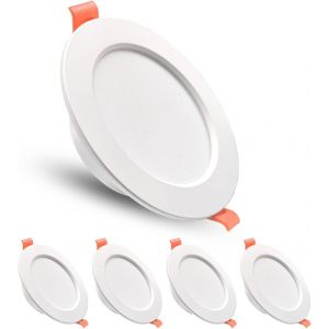 Spot Led Ip44 5w 480lm &Eacute;quivalent &Agrave; Une Ampoule Halog&egrave;ne De 50w, Blanc Chaud 3000k, D&eacute;coupe 70-88mm, Convient Pour Salle De Bain, Cuisine, Salon, Couloir Et Chambre, Lot De 5 - Neuf