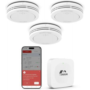 VornixorSarlshopD&eacute;tecteur de fum&eacute;e avec Station de Base, allarme antincendio Intelligent interconnect&eacute; 10 Ans, Conforme &agrave; la Norme EN14604, avec Batterie rempla&ccedil;able, Compatible avec l'application , - Neuf