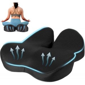 SUBZONAL-Coussin de Chaise de Bureau, Coussin Ergonomique Assise, Coussin Hemorroides Bou&eacute;e Coccyx, Coussin de Chaise en Mousse &agrave; M&eacute;moire de Forme Soulager la Douleur Sciatique pour Voiture Bureau Ch - Neuf