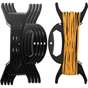 MEVRONISSHOP-4 Pcs Enrouleur de C&acirc;ble Fil, Enrouleur Electrique Vide, Enrouleurs Support Organisateur de Fils C&acirc;bles Cordes Rubans Guirlandes Lumineuses Maison Bureau(Noir) - Neuf