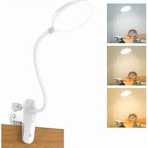 Lampe De Bureau Led Sans Fil Rechargeable 3 Dimmable Et 3 Couleurs Dimmable Lampe De Chevet Tactile Usb Avec Clip Kids 20 Leds Flexible 360 - Neuf