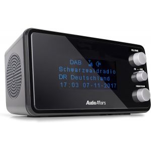 Radio réveil numérique DAB+ | FM/FM | Écran à intensité variable | Réveil avec radio ou son d'alarme | Fonction snooze et veille automatique, DR 010, noir, standard - Neuf